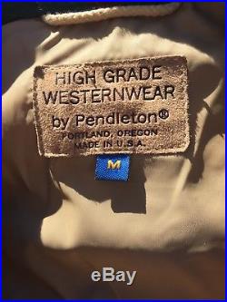 PENDLETON WESTERN Wear WOOL BLANKET Jacket COAT NAVAJO INDIAN Vintage medium