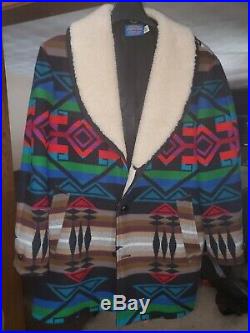 PENDLETON WOOL Beacon Blanket COAT HIGH GRADE WESTERN Jacket Shearling 46-48