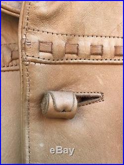 PIONEER WEAR Men's Vintage Western/Indian Natural Leather Coat
