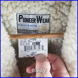 PIONEER WEAR Vintage Sherpa Jacket Size XL AZTEC Poly Wool Blend Coat