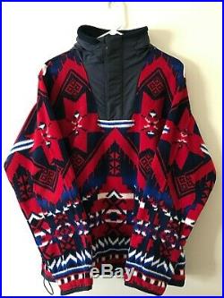 POLO RALPH LAUREN Vintage Native Aztec South Western Fleece Zip RRL Jacket LARGE