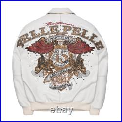 Pelle Collector Series Plush Leather Jacket Genuine Embroidered Gift For Him