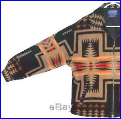 Pendleton AZTEC Harding Coat Jacket Blanket Western Wear Black MADE IN THE USA L