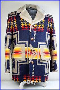 Pendleton Chief Joseph Mens 40 Rare Wool Western Wear Blanket Coat Jacket Indian