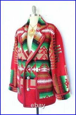 Pendleton Double D Ranch chief Joseph wool blanket jacket Aztec tribal coat