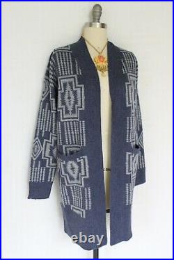 Pendleton Harding cardigan duster jacket coat sweater wool blend Aztec tribal S