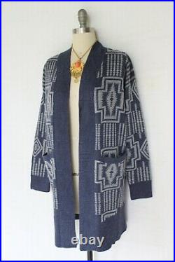 Pendleton Harding cardigan duster jacket coat sweater wool blend Aztec tribal S