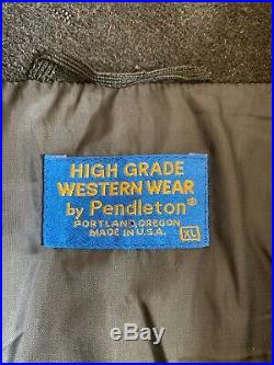 Pendleton High Grade Vtg Western Wear Aztec Navajo Indian Blanket Jacket XL