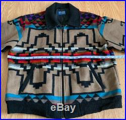 Pendleton High Grade Vtg Western Wear Aztec Navajo Indian Blanket Jacket XL
