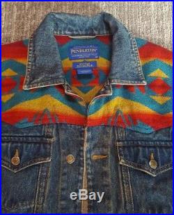 Pendleton High Grade Western Aztec Vintage Denim Jacket Mens M