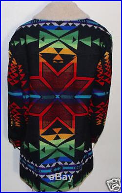 Pendleton High Grade Western Wear Aztec Indian blanket coat 46 rainbow