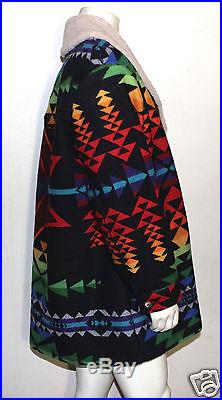 Pendleton High Grade Western Wear Aztec Indian blanket coat 46 rainbow