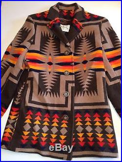 Pendleton High Grade Western Wear Indian Blanket Coat Jacket S Womens