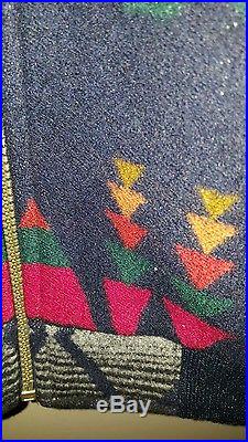 Pendleton High Grade Western Wear Indian Blanket Zip Jacket Navy XL Colorful
