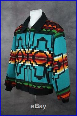 Pendleton High Grade Western Wear Indian Wool Blanket Coat Jacket Men's Large