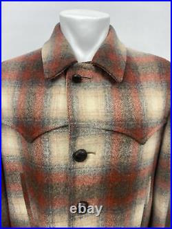 Pendleton High Grade Western Wear Jacket Coat Mens Size 46 Plaid