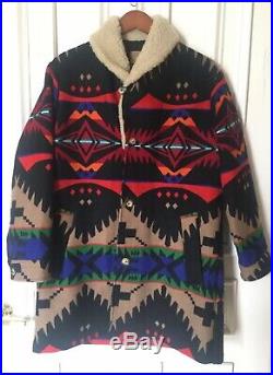 Pendleton High Grade Western Wear Jacket Coat Shearling Size 40 M Aztec Blanket