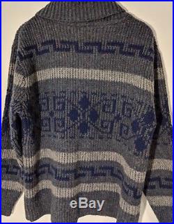 Pendleton High Grade Western Wear Lebowski Westerly Sweater Zip Grey/Blue XL