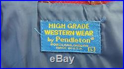 Pendleton High Grade Western Wear Men's Wool Indian Aztec Blanket Coat Jacket L