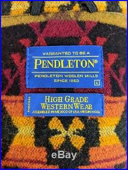 Pendleton High Grade Western Wear Mens Jacket Aztec Native Indian Blanket Large