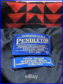 Pendleton High Grade Western Wear Mens Jacket Coat Aztec Indian Blanket Large