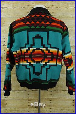 Pendleton High Grade Western Wear Mens L Jacket Indian Blanket Bomber Wool Aztec