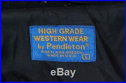Pendleton High Grade Western Wear Mens L Jacket Indian Blanket Bomber Wool Aztec