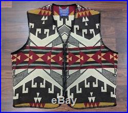 Pendleton High Grade Western Wear Mens Vest Wool Native Aztec Indian Blanket 2XL