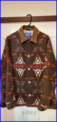 Pendleton High Grade Western Wear Mens Wool Native Blanket Jacket Coat Large