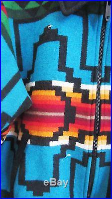 Pendleton High Grade Western Wear Native Indian Blanket Jacket Coat Sz. Lg