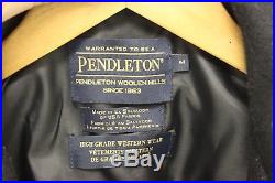 Pendleton High Grade Western Wear Teal Aztec Wool Zip Up Bomber Jacket Sz M $329