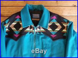Pendleton High Grade Western Wear Turquoise Southwestern Tribal Jacket Coat M