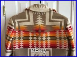 Pendleton High Grade Western Wear Vivid Vintage Wool Blanket Coat Jacket NICE