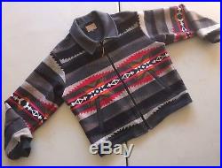 Pendleton High Grade Western Wear Wool Blanket Jacket Coat Navajo Indian Vtg