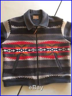 Pendleton High Grade Western Wear Wool Blanket Jacket Coat Navajo Indian Vtg