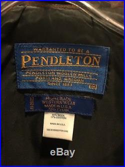 Pendleton High Grade Western Women Indian Blanket Coat Jacket Size M Brown Tan
