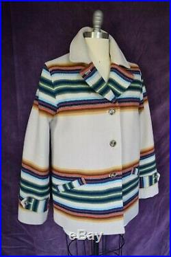 Pendleton La Grande coat wool Aztec southwest Mexican stripe blanket jacket M
