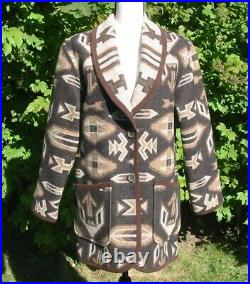 Pendleton Ladies Reversible Wool Blanket Jacket Coat S EUC