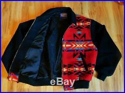 Pendleton Men's L High Grade Western Wear Chief Indian Aztec Jacket Red