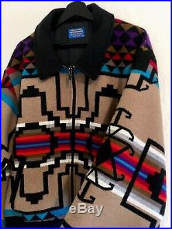 Pendleton Mens Geo Abstract Tribal Western Wear Bomber Jacket Size XL Blanket