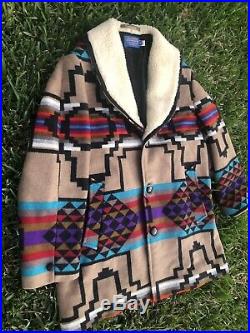Pendleton Ranch Western Wear Southwestern Wool Blanket Sherpa Jacket Mens 46