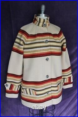 Pendleton Toboggan jacket Coat Wool Aztec Navajo Glacier Park Stripe Blanket