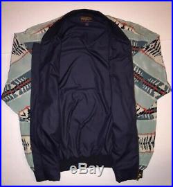 Pendleton Tribal Aztec Western Print Mens Varsity Jacket Coat Sz Large EUC RARE