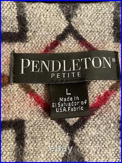 Pendleton Vest wool leather Aztec southwest Mexican Navajo blanket coat jacket