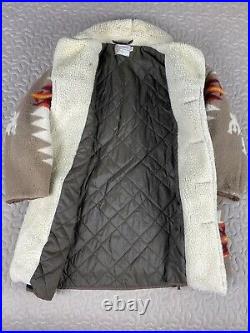 Pendleton Vintage Sherpa Wool Western Jacket Sz 40 Distressed 70s Coat