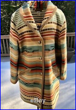 Pendleton Virgin Wool Women's Medium Reversible Blanket Jacket Western Coat
