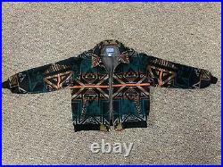 Pendleton Western Tribal Native Southwest Indian Art Bomber Wool Coat Jacket XXl