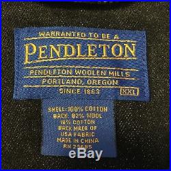 Pendleton Western Wear Aztec Southwestern Denim Wool Jean Jacket Men's Size 2XL