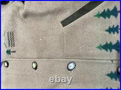 Pendleton Western wear Wool Blanket Coat Jacket Tan Long Sleeve Small Vintage