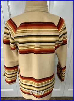 Pendleton Womens Striped Aztec Native American Western Jacket Blanket Coat Small